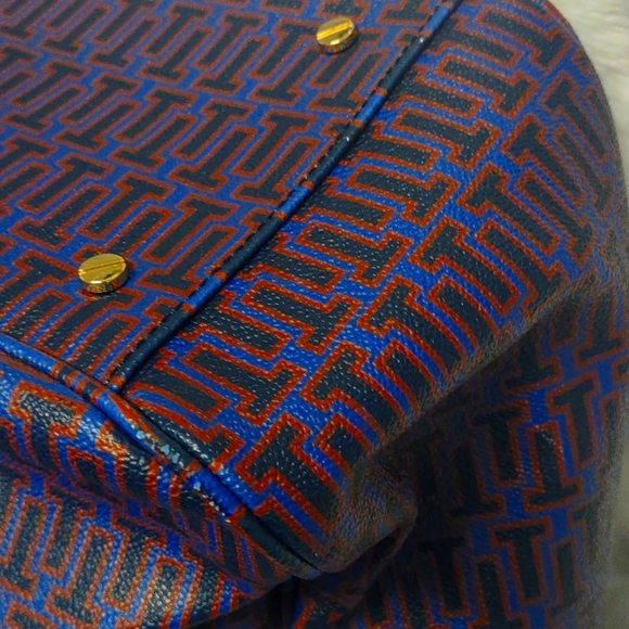 Tory Burch Large RARE Geo Print With Stripe Tote EUC - Picture 8 of 16